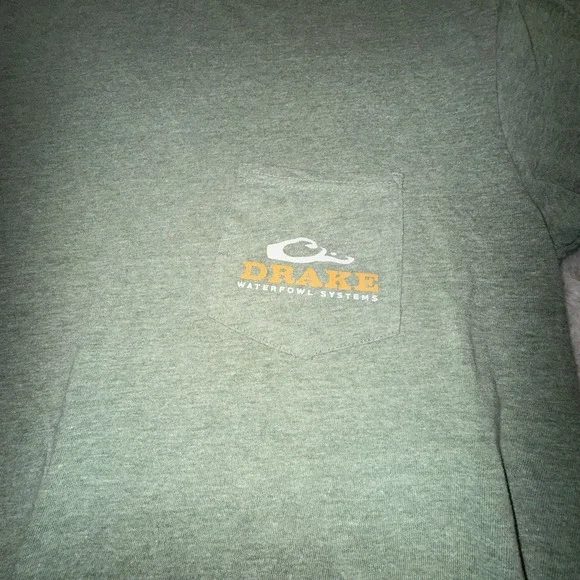 Drake Waterfowl Men's Large T Shirt Green Black Dog Short Sleeve - Picture 2 of 7